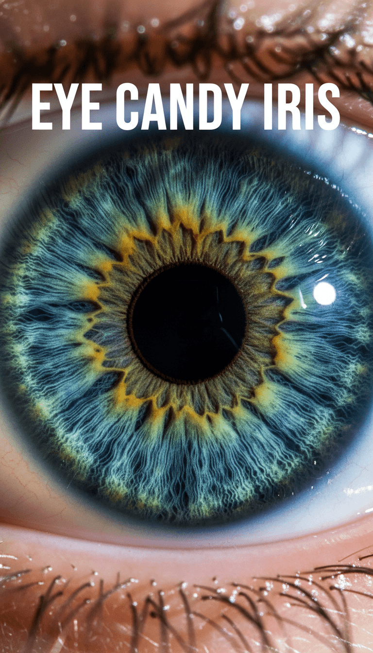 Close-up of a vibrant iris with intricate patterns and rich colors.