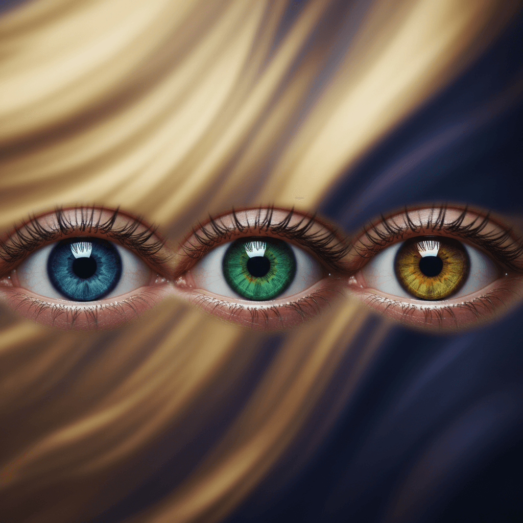 Trio row design with three eyes displayed horizontally